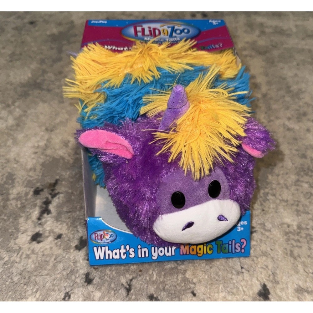 Flip a Zoo 12" Magic Tails Unicorn Bag Pocket Fuzzy Stuffed Soft Girls Toy New